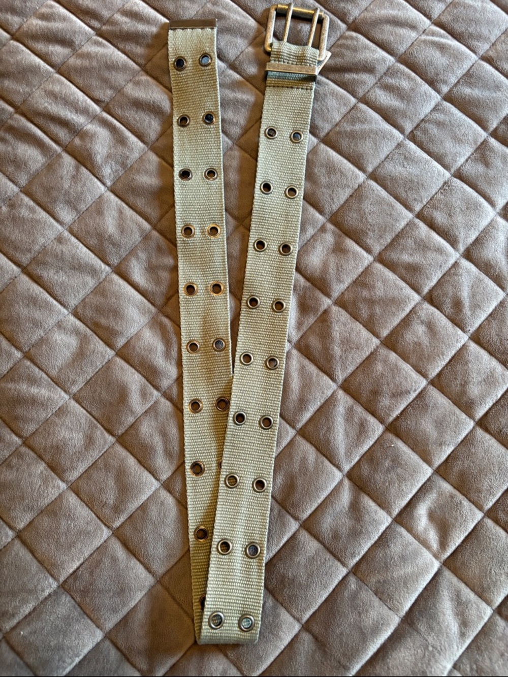 American eagle Canvas Double-Grommet Belt in Light Khaki. XS
